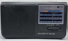 Sony ICF-36 Weather TV FM AM 4 Band Portable Radio Black