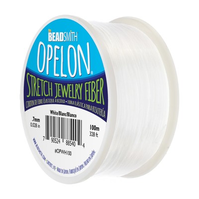 The Beadsmith Opelon Beading Cord   Stretch Jewelry Fiber   White Colo