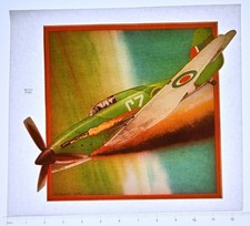 VINTAGE 1970s Heat Transfer | WWII Fighter MACCHI C.202 FOLGORE - Roach '76