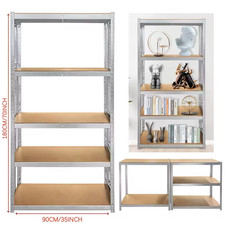 Garage Racking 5 Tier Shelving Unit Boltless Heavy Duty Metal Shelf Shed Storage