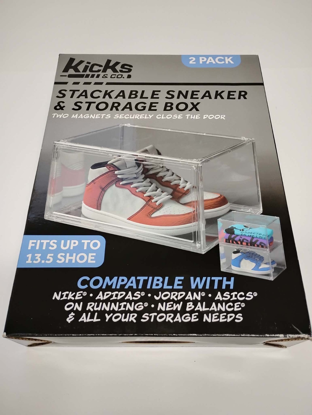 Kicks & Co. Stackable Sneaker Display Boxes 2-Pack | NEW - FREE SHIPPING