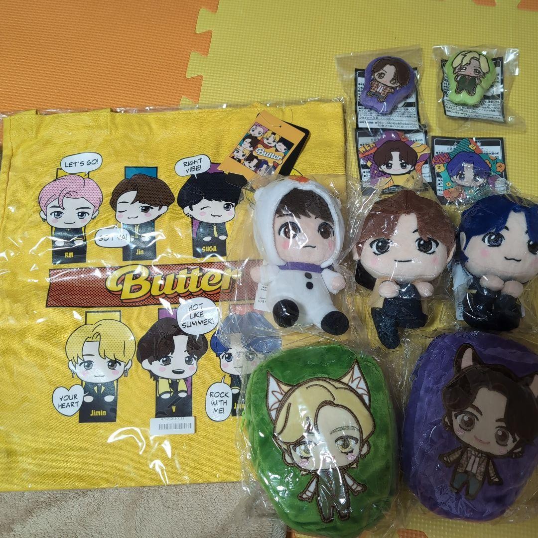 Bts Butter Mascot Plush Set Bag Pouch Badge Collection K-Pop Merchandise