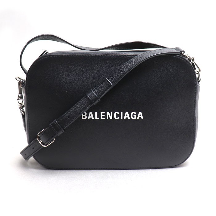 Balenciaga Everyday Small Camera 2Way Shoulder Bag Black Silver Hardware Used