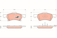 Bremsbelagsatz Scheibenbremse Cotec Trw GDB4129 FüR Chrysler Voyager Dodge Rs Rg