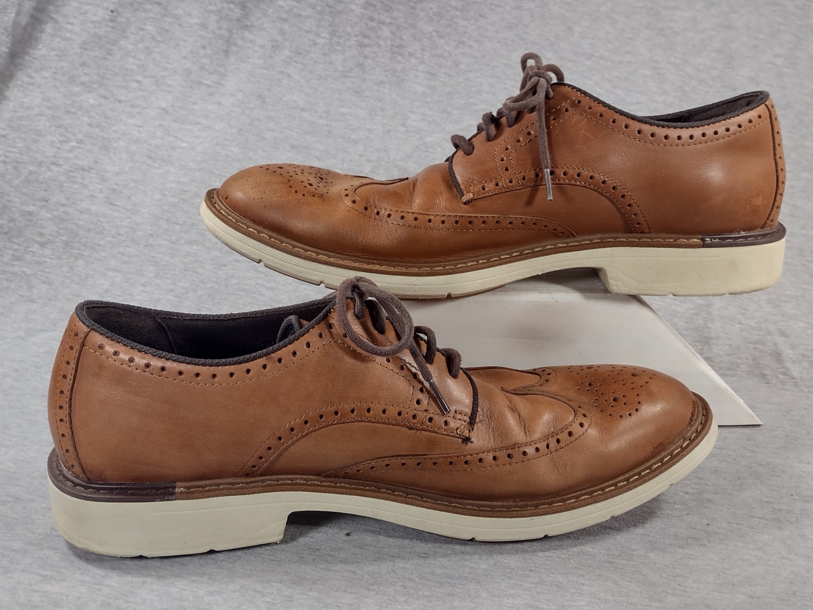 SAOLA Scarpe derby Cole Haan casual comode alare Brogue uomo 12 M pelle marrone