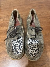 Twisted x Youth Size 5 Boat Shoes Leopard Print Shoes Lace Up