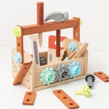 Wood Tool Set for Kids Wooden Tool Toys with Tool Box Birthday Gift Toolbox Toy