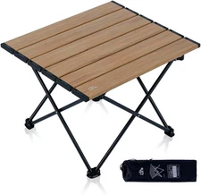 iClimb Ultralight Compact Camping Folding Table with Carry Bag Small, Nature 