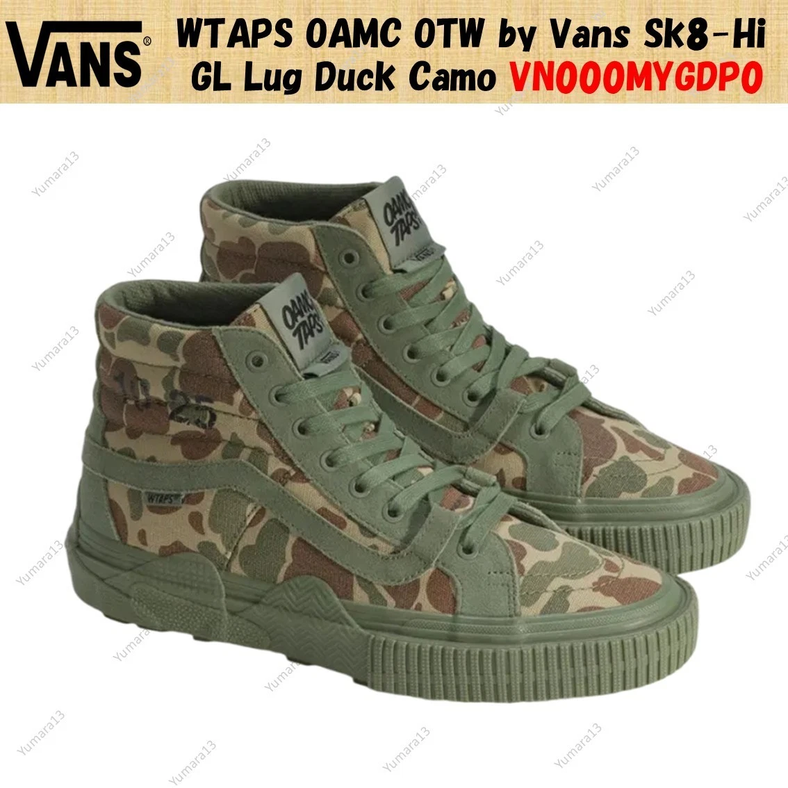 OAMC x WTAPS x Vans Sk8 High Duck Camo for sale | eBay