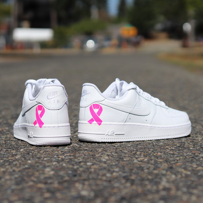 Customized Air Force 1 Pink Ribbon Custom hand painted sneakers