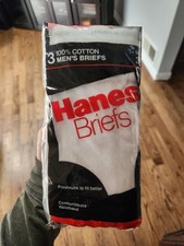 Vintage 1989 Hanes Briefs Underwear Mens Size 38 Pack of 3 NOS Never Opened USA