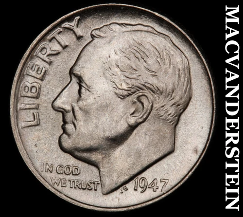 1947-D Roosevelt Dime- Silver- Choice Gem Brilliant Uncirculated Luster #J4359