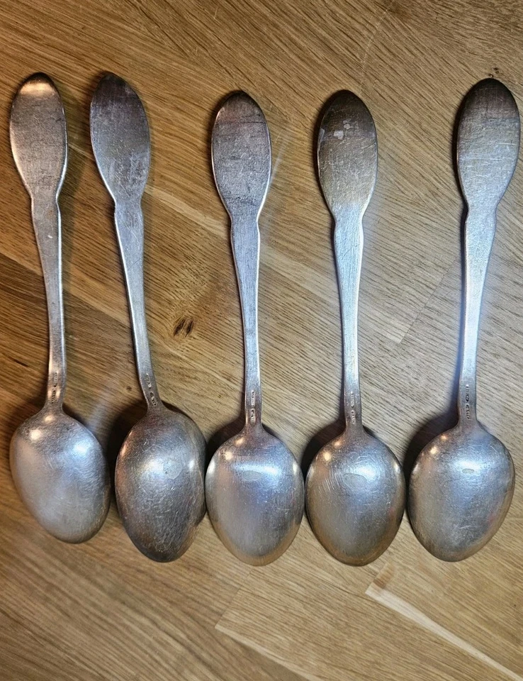 Cubiertos vintage de plata Alvin 5 cucharas ovaladas patrón Diana con mono Foto 4 de 4