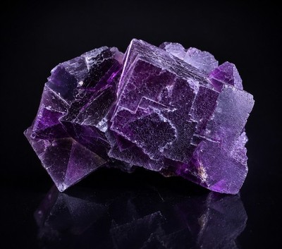 High Grade Purple Fluorite Specimen Sharp Cubic Crystals Deep Violet Display