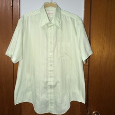 arrow kent collection Button Down Shirt 70 s Mint Green Color 15 1/2 Made In USA