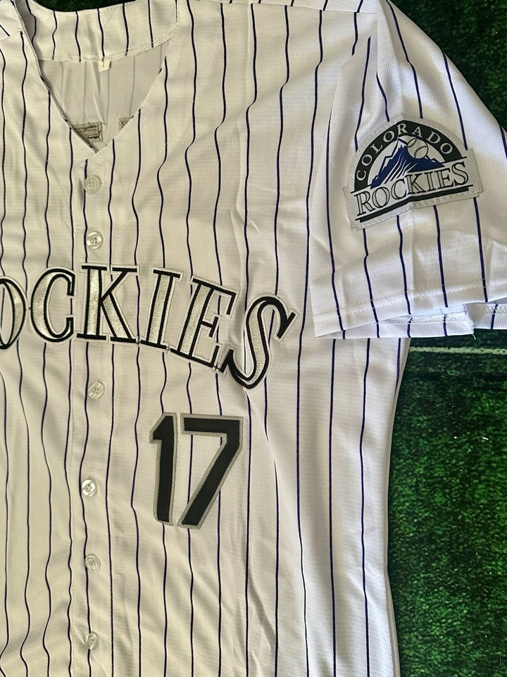 TODD HELTON 科罗拉多落基山脉 Majestic Home Throwback 棒球球衣 L 码 — 第 4/4 张图片