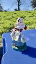 Antique Dresden porcelain lady figure with basket, blue and white, 19th century