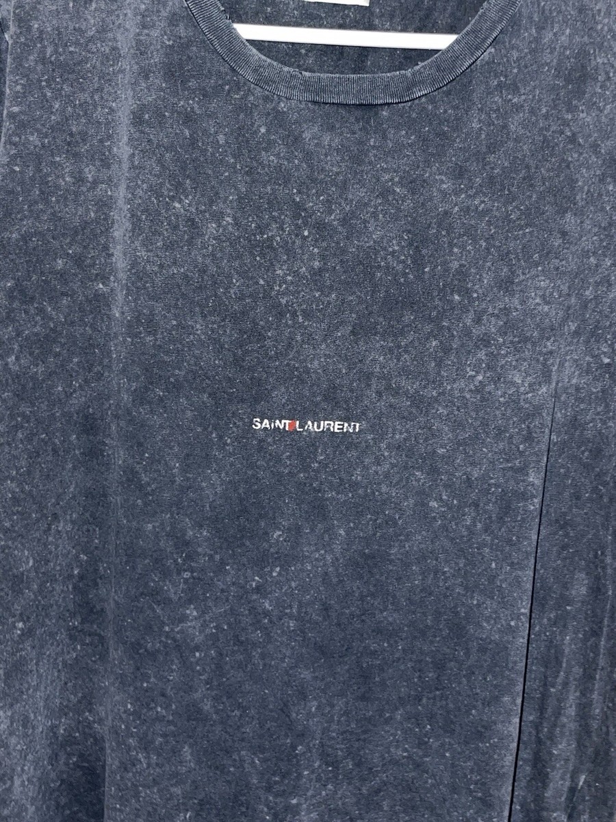 トップス saint laurent paris 17ss t-shirt Saint Laurent Paris 17SS Distressed Classic Logo Print Short