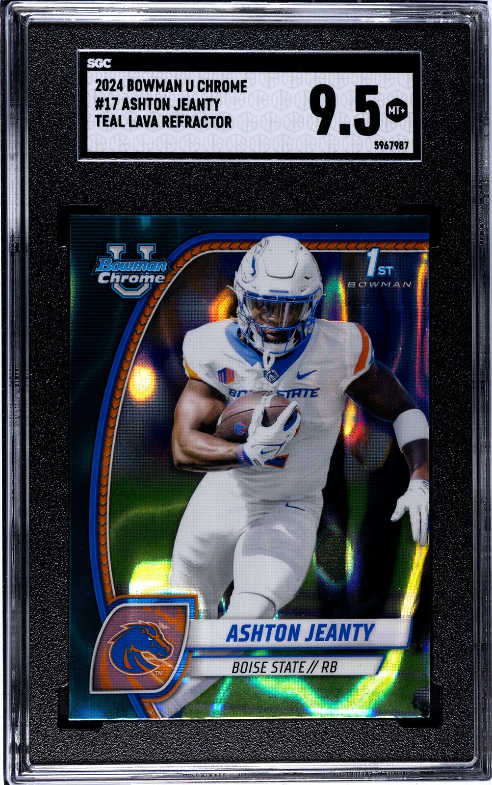2024 Bowman University Chrome - Ashton Jeanty #17 Teal Lava Refractor SGC 9.5
