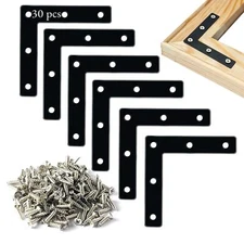 Flat Corner Braces 20 Pcs 3.15x3.15" L right Angle Braces Brackets Flat Repai...