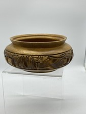 Vintage Small Hand Carved Wooden Bowl Mid Century Trinket Candy Bowl No Lid