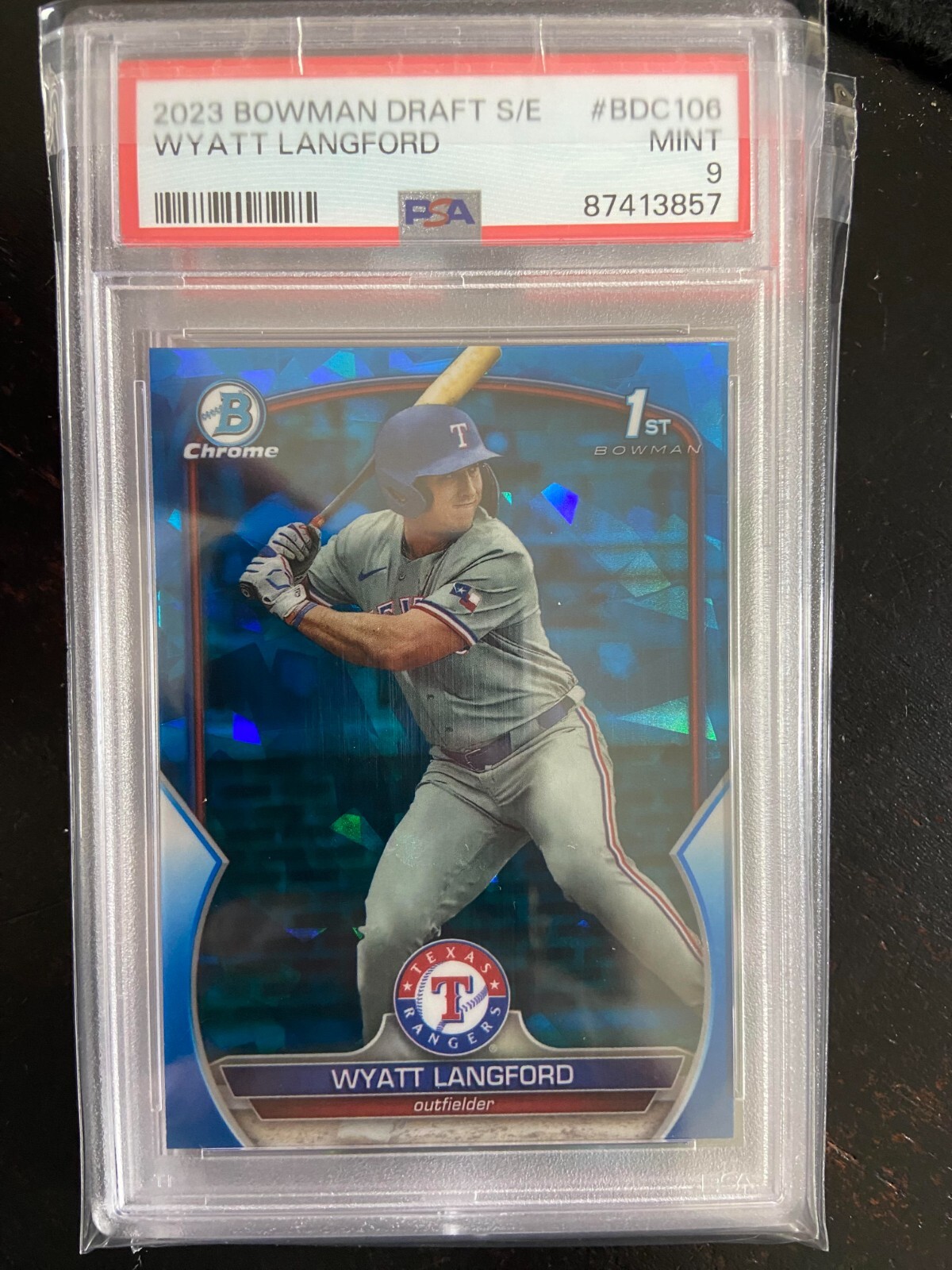 2023 BOWMAN CHROME DRAFT SAPPHIRE EDITION BDC106 WYATT LANGFORD PSA 9 Y