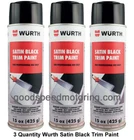 Wurth Satin Black Trim Paint - 0892140029 - 3 Pack