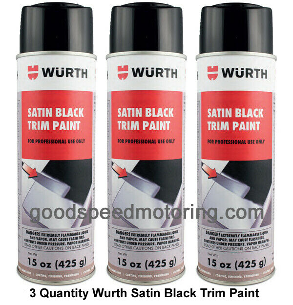 Wurth Satin Black Trim Paint 0892140029 3 Pack eBay