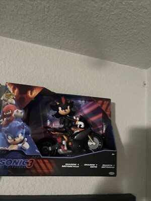 Sonic 3 Movie Shadow 5''  and Motorcycle Toy JAKKS PACIFIC    
