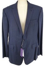 NWT Ralph Lauren Purple Label Men's 2B Italian Suit 46R Wool Dark Navy Glenplaid
