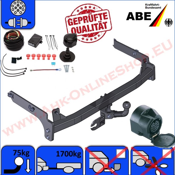 AHK & ES13 FüR Peugeot 406 Bj 95-04 AnhäNgerkupplung Mit E-Satz - Komplett NEU-image