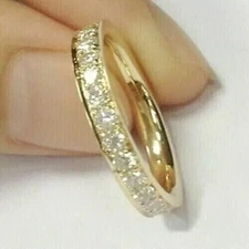 2 Ct Round Cut Simulated Diamond Eternity Engagement Ring 14K Yellow Gold Plated