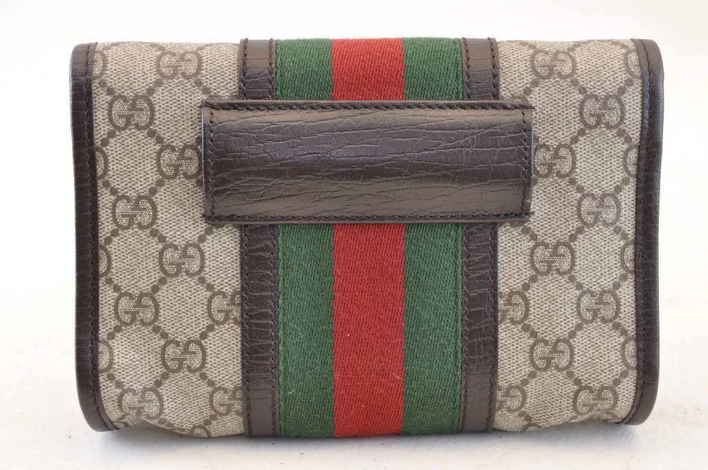 Sac taille en toile GUCCI GG Sherry Line sac boum marron authentique am1103s