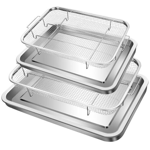 Air Fryer Basket for Oven 2 Set Stainless Steel Air Fryer Accessories