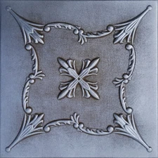 Ceiling Tiles, Glue Up, Decor Styrofoam, SARATOV* 20" x 20" Antique SILVER