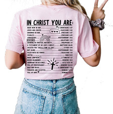 Womens Christian Tshirt In Christ You Are Loved Scripture BIble Verses