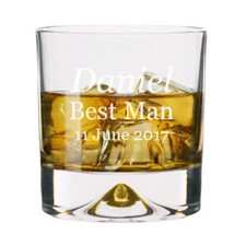 Personalised Large Wedding Whisky Glass 11oz Tumbler Engraved Thank You Favours