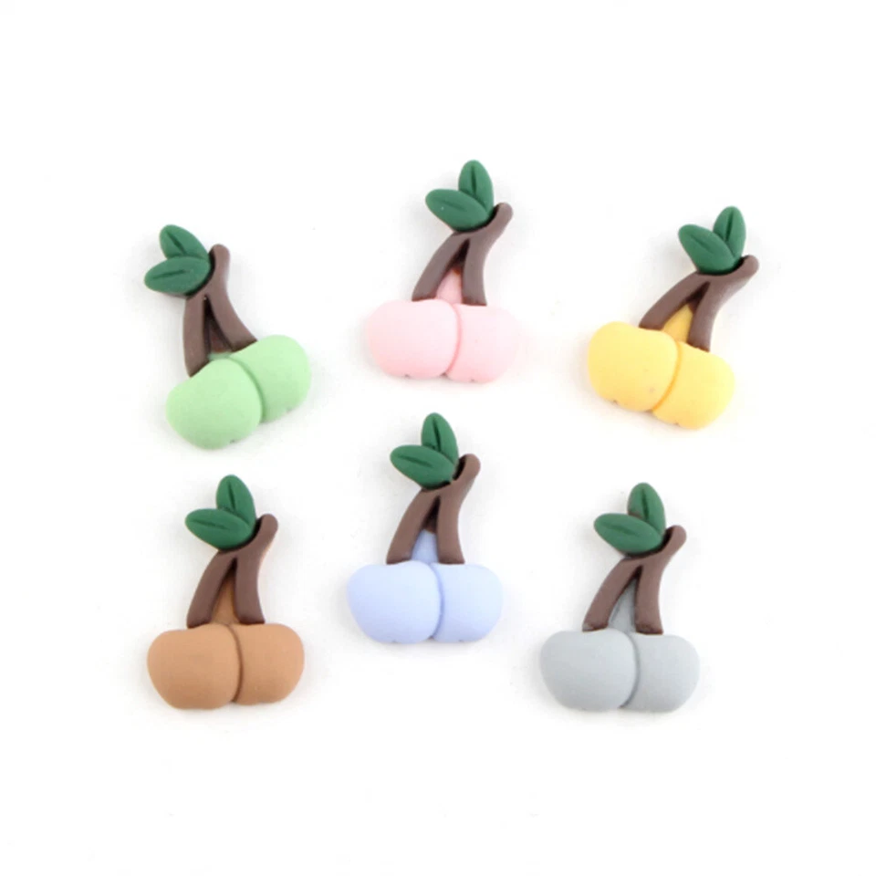 20 Mix Lot Flat Back Fruit Resin Embellishment Cherry For Crafts Decor 17*25mm - Image 2 of 4