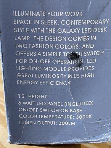 Light Source LED Desk Lamp Galaxy Silver 15” H - Picture 5 of 6