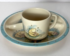 Selandia Disney WINNIE THE POOH Toddler Dinnerware Set Cup Divided Plate Vintage