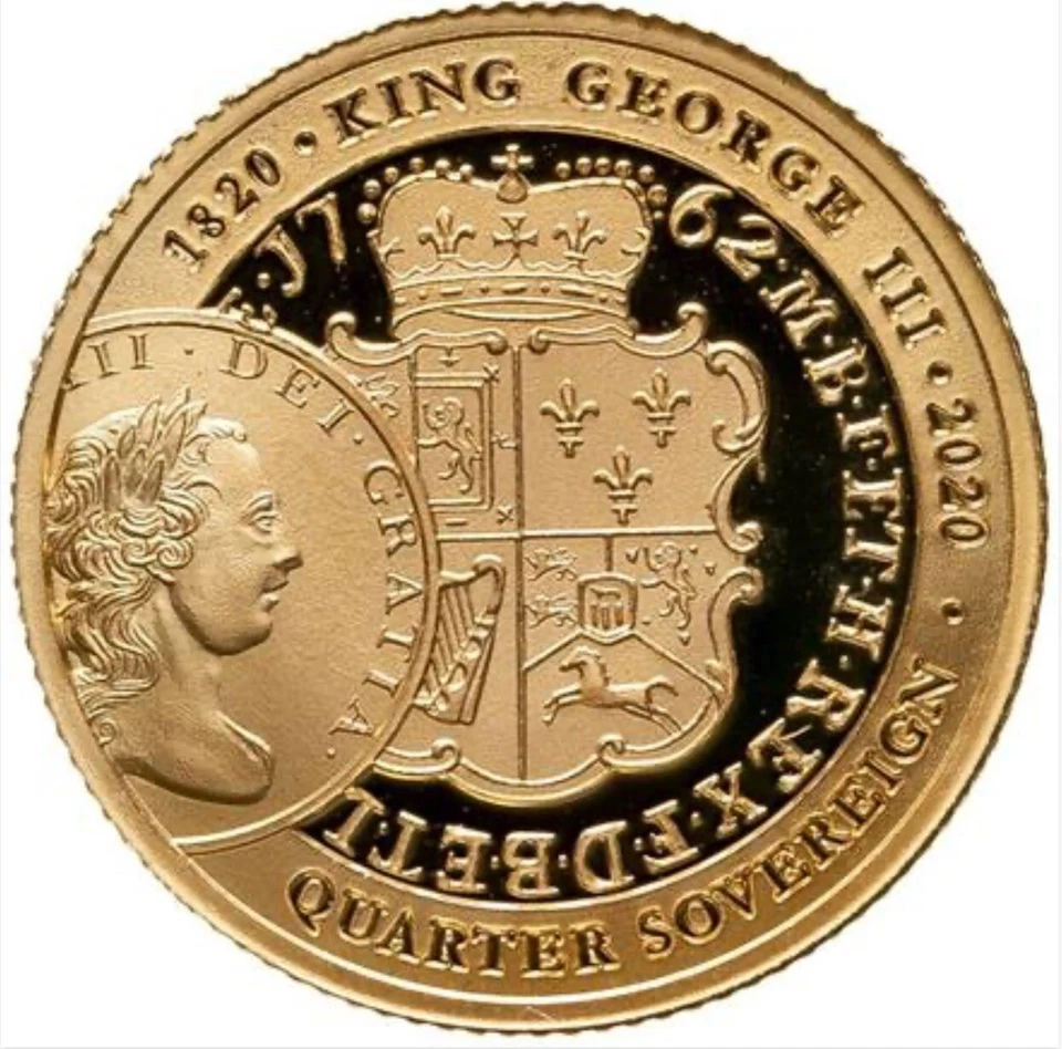 2020 Tristan Da Cunha Gold Proof 1/4 Sovereign • UK 200th Anniversary George III - Image 3 of 4