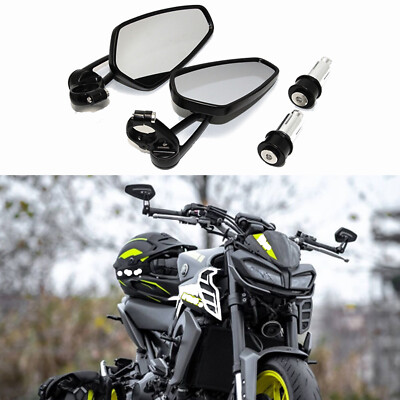 Bar End Mirrors Motorcycle Universal Motorcycle 7/8" Handle Bar End Rearview Side Mirrors For Honda Yamaha Miroir Vélo - Foto 4