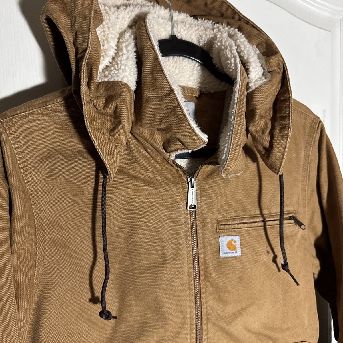 Carhartt Weathered Wildwood Jacket Tan Women's Size Medium Sherpa