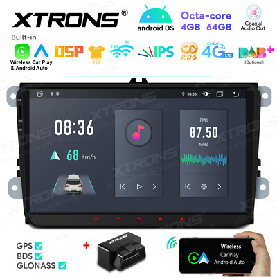 OBD+ Carplay Android 14 Car Stereo Radio GPS Navi 4G WIFI For VW Passat Golf MK5
