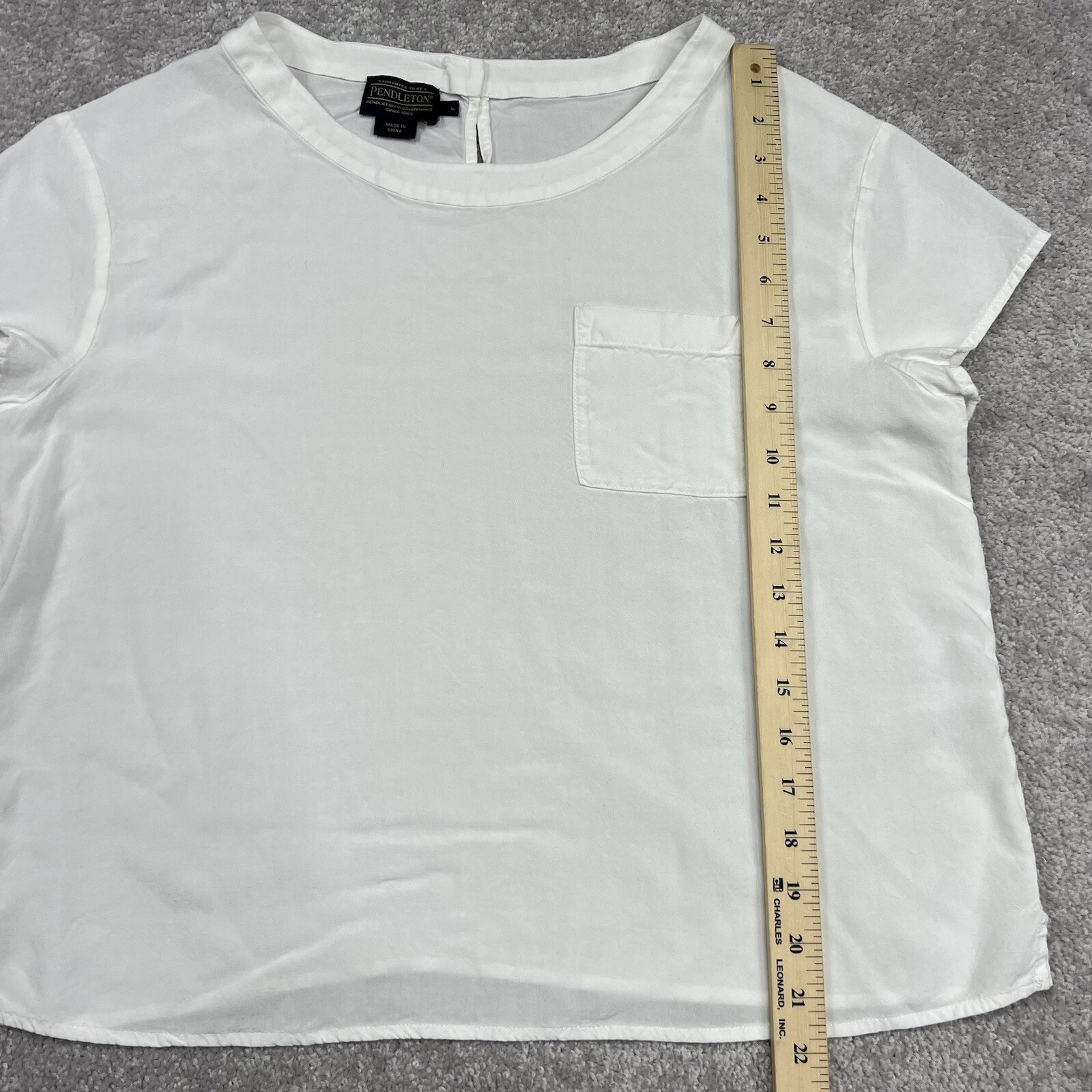 Pendleton Blouse Womens Large Solid Shirt White T… - image 8