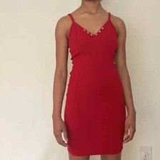 Fashion Nova Size S Red Ribbed Mini Dress