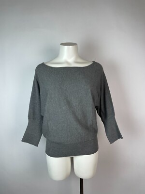 MILLY gray Dolman Sleeved Knit Pullover Sweater M