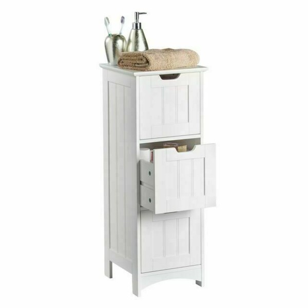 VonHaus 3 Drawer Storage Unit - White, 30x30x81cm for sale online 