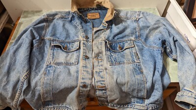 Timberland denim leather trim jacket 76382 Large | eBay