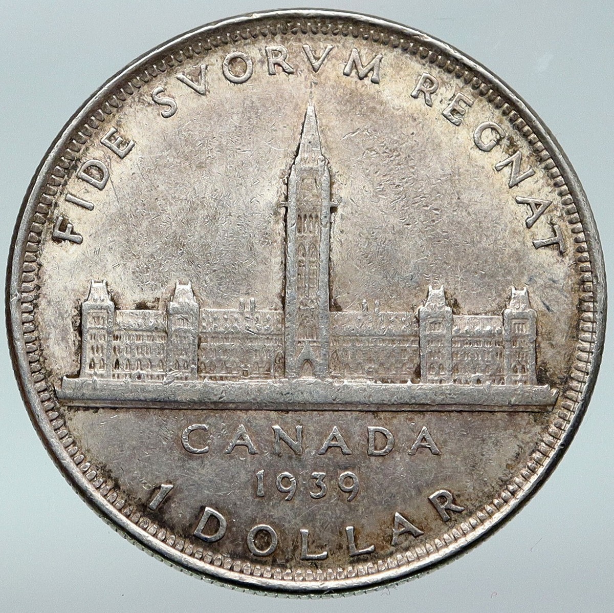 1939 CANADA Canadian Centre Block in Ottwa George VI Silver Dollar